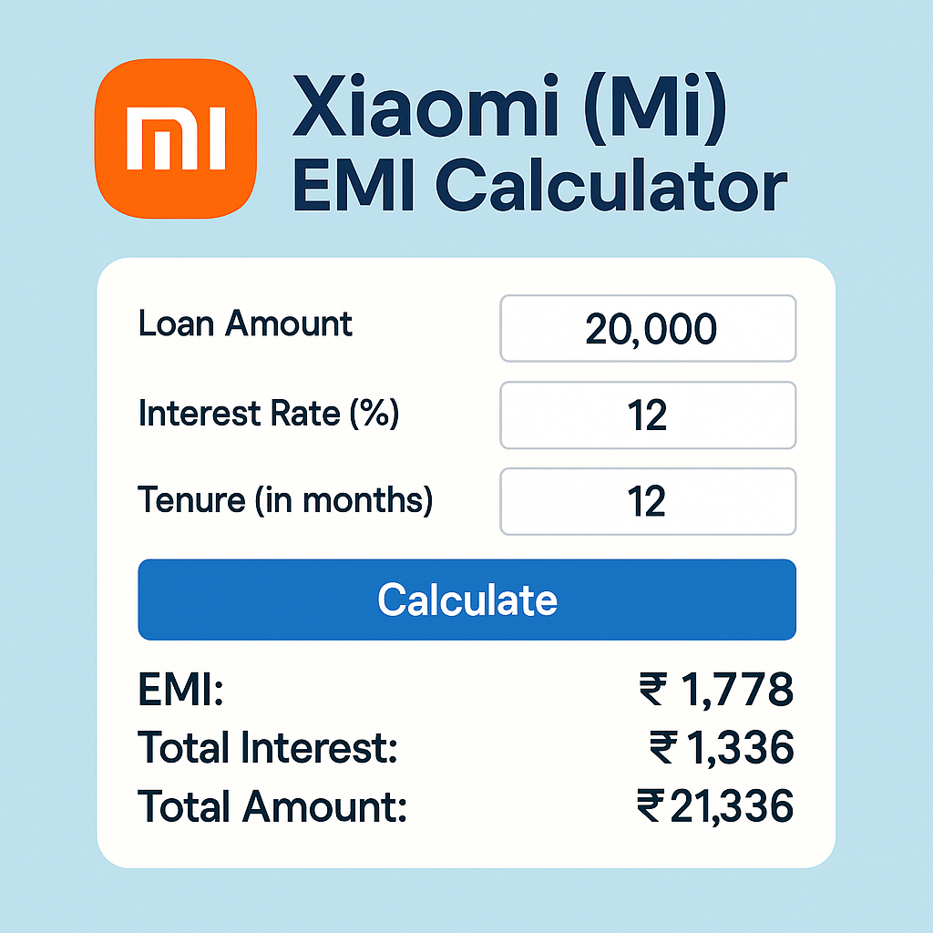 Best Xiaomi EMI Calculator 2025